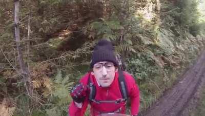 Hiker doesn’t like being disturbed on his hike. Dunno if it fits here but it’s funny anyway.