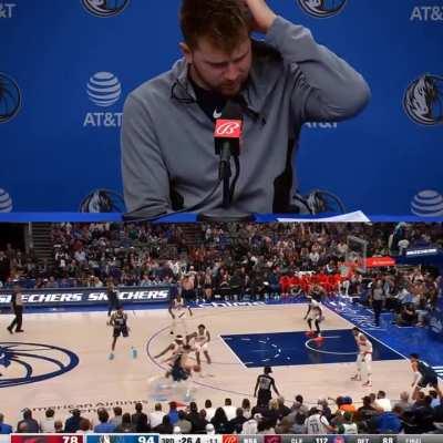 Luka breaks down his two highlight plays in their win vs the Raptors