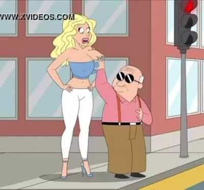 Helping a blind man cross the street