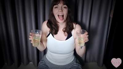 His & Hers cups of piss (except I drink them both because I'm a greedy whore)