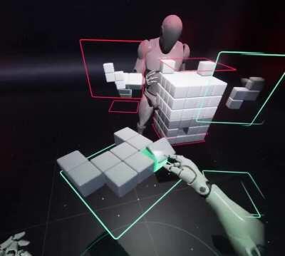 This is how PvP match in their Tetris-themed VR game 