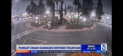 Fountain crashed into