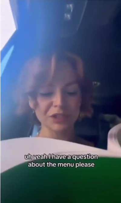 I have a question about the menu please