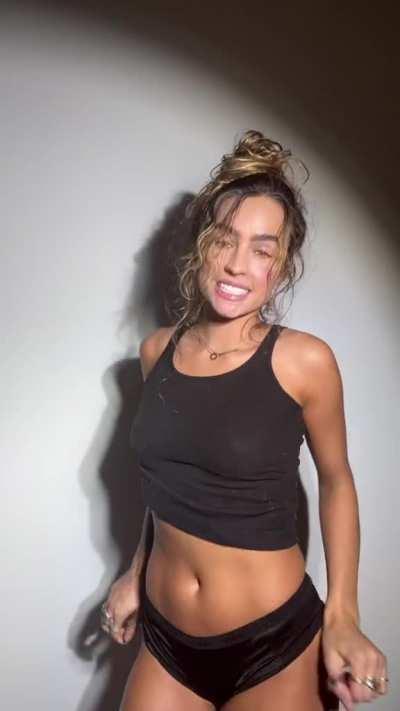 Dancing in a black crop top