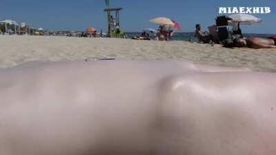 Naked on a textile beach in Spain. I can't wait to be able to travel around the World again!