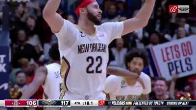 [Highlight] Kevin Porter Jr. sets up to take a charge but Brandon Ingram jumps past him as drops the HAMMER.