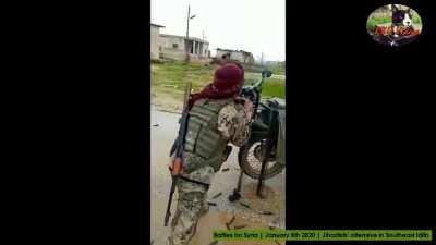 DShK Heavy MG Mounted on Motorcycle Idlib, Syria 2020