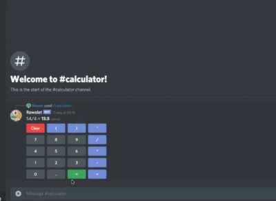 I implemented a fully functioning calculator using the new Message Buttons!