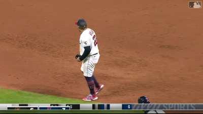 [Highlight] [Highlight] Stud defensive duo Andres Gimenez and Gabriel Arias turn the clutch double play to end the top of the 8th