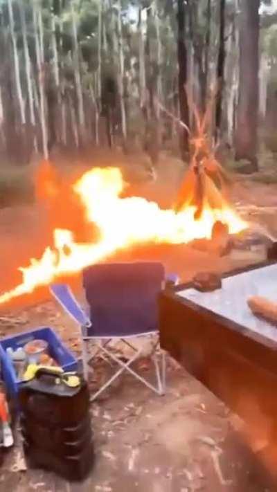 HMRB while I light a campfire with my dirt bike