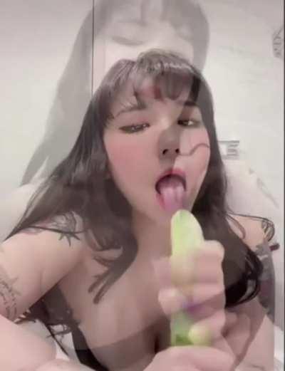 I believe echih is starting to crave a real cock and a hot load