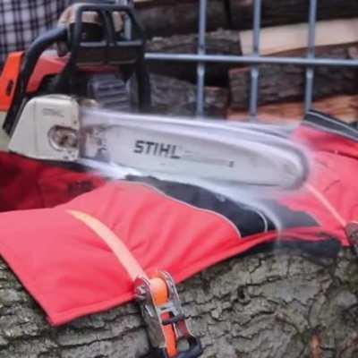 How wearing chaps can keep your legs safe from a chainsaw