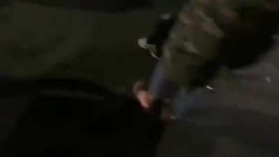 Protester gets hit by truck after someone tries to open driver door - Los Angeles 24th September