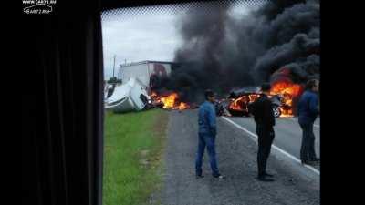 Two dead after Audi A6 crashes into truck, 06.26.2017