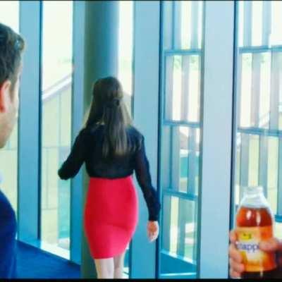 One last glimpse of the tight red skirt