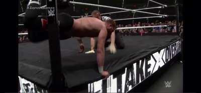 Shinsuke Nakamura catches Sami Zayn with the High Kick mid air off the Turnbuckle Tornado DDT • NXT Takeover: Dallas (2016)