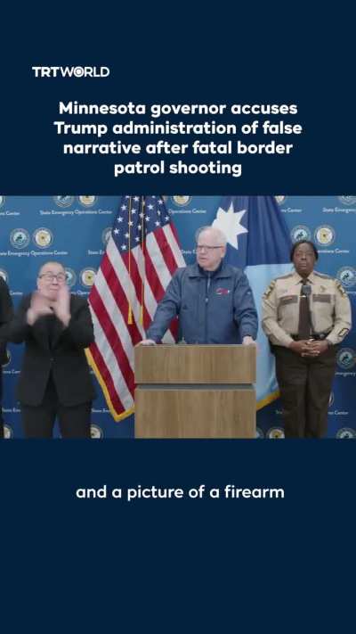 Minnesota governor accuses Trump administration of false narrative after fatal patrol shooting