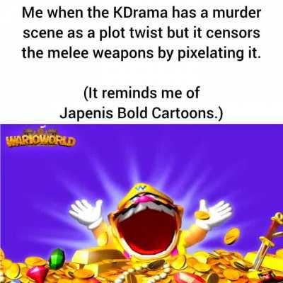 Worst Korea when they see a bloody knife = Japenis penis censorship