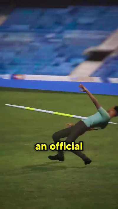 What happens when a javelin hits a referee