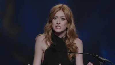 Kat presenting at ASC Awards