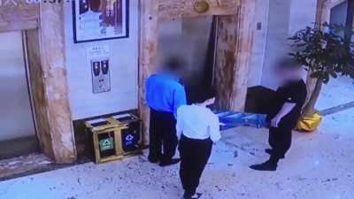 Drunk guys + elevator = bad idea