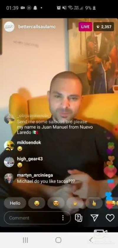Michael Mando answering the question 'Are you a simp?'