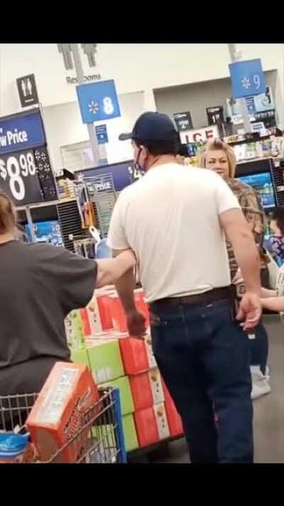 This man doing what we all want to do and yelling at a man for not wearing a mask properly