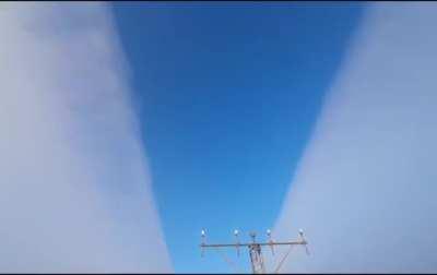 An-225 cuts through morning mist