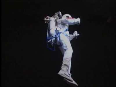 Michael Jackson flying off stage to 