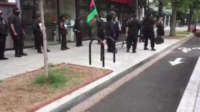 Group of racists upset with the Chinese government protest in front of two Chinese American restaurants that have no connection to the Chinese government