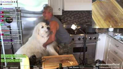 professional torturer with his dog