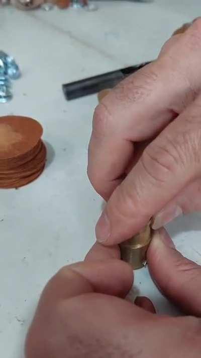 Antique way to make leather buttons