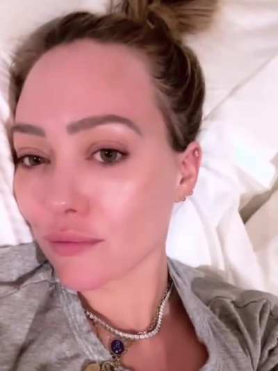 Hilary in bed | IG Story | January 2025