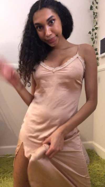 Do you like this pink satin on me?