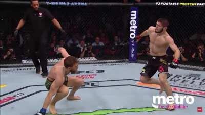 Khabib Nurmagomedov knocked down conor mgregor slow - motion