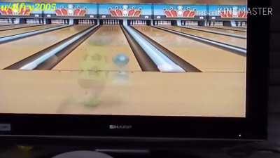 Kid screaming after a strike in the game