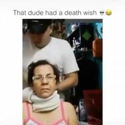 Trying a trick you saw on the internet on your mom