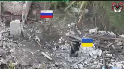 Russian Soldier tosses anti-tank mine at Ukrainian
