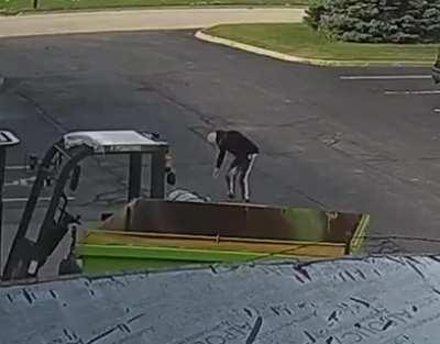 New hire coming back from a coffee run.