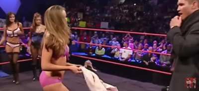 Showing off her lingerie