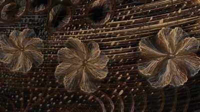 'Pulse' is a marvelous art installation by a Venezuelan Artist, Claudia Bueno. This artwork is composed of 60 illuminated glass panels which contain countless meticulously intertwined and superimposed white line drawings.