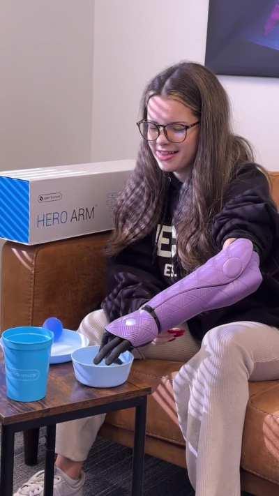 15 year old amputee Grace receives her bionic arm