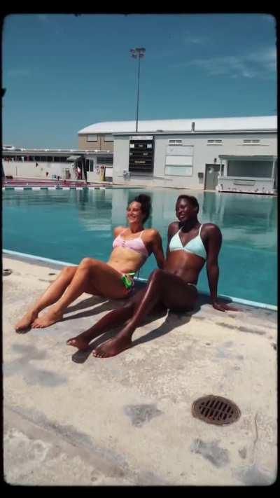 American water polo players Ashleigh Johnson and Maggie Steffens