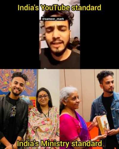 India’s women and child development minister and finance minister. Good