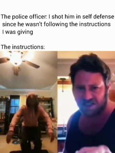 Sit down, stand up from that chair and f**king sit