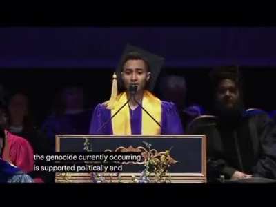 NYU withholds diploma of student who condemned Israel's atrocities in Palestine as genocide in his graduation speech. The school's excuse: the speech he submitted for approval didn't contain this. Here is his speech in full.