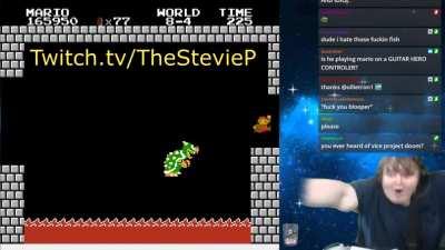 I Beat Super Mario Bros. On The NES With A Guitar Hero Guitar!