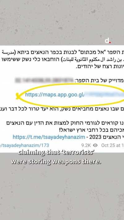 Israeli settlers are using a telegram channel called 