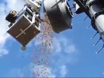 Squirrel fills Antenna with Acorns