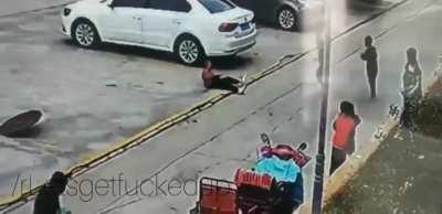 Firecracker + manhole = stupid award.